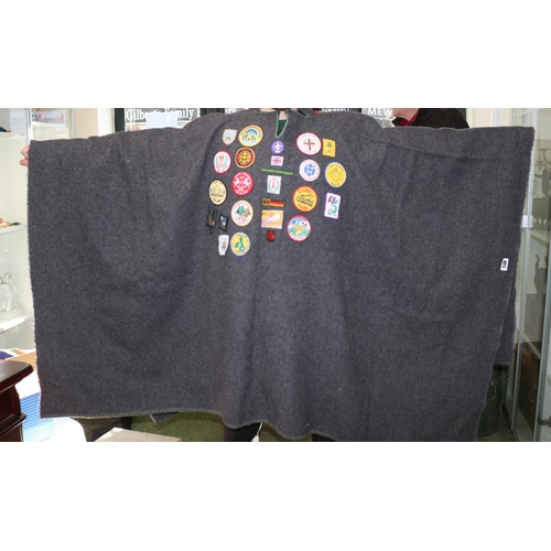 303 - Scouting Poncho with assorted Badges and Embroidered emblems