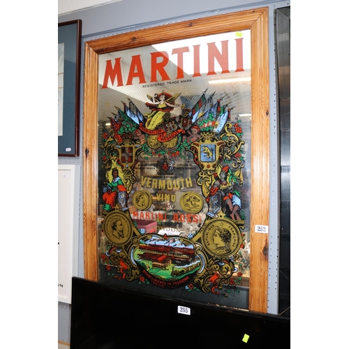 252 - Pine Framed Martini advertising Mirror