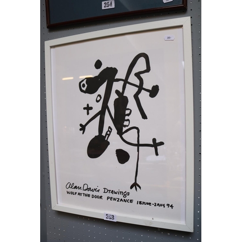 253 - Alan Davies Framed & Glazed Exhibition Poster. 