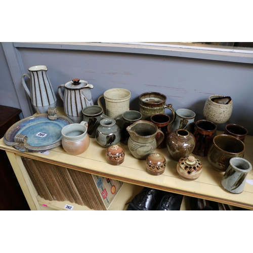 260 - Collection of Studio Pottery mainly Jane Searle  to include Mugs, Ewer etc