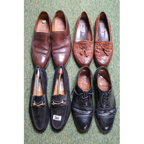 261 - Collection of Vintage Men's Shoes to include Gucci Loafers, Church's & Bally