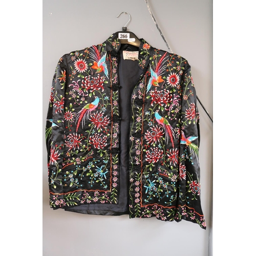 266 - Chinese Blossoms Bird and Floral decorated Jacket size 34