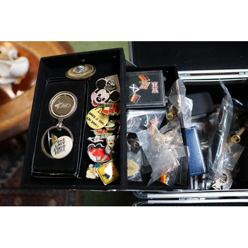 268 - Case of assorted Gentlemen's items to include Cufflinks, Enamel Badges etc