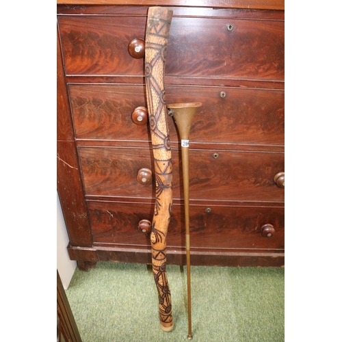 269 - Copper Post Horn and a Digeridoo