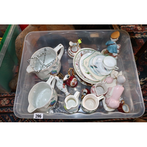 296 - 2 Boxes of assorted ceramics, Silver plated tableware etc