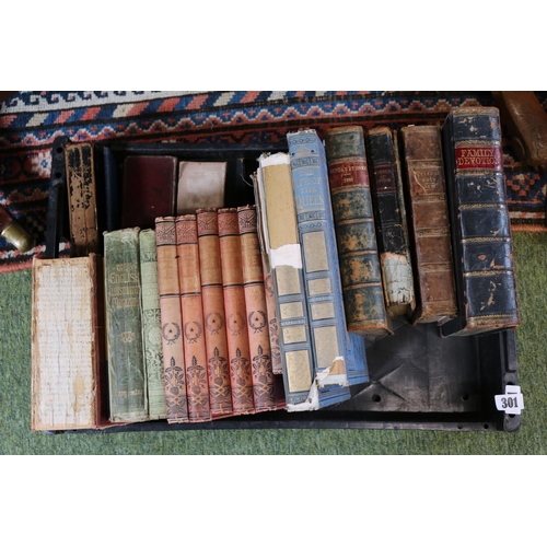 301 - Collection of assorted Antiquarian Books to include Family Devotion, The Life of the Queen etc