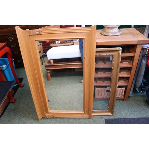 305 - 20thC Pine Over mantel mirror and a Gilt Gesso framed Mirror