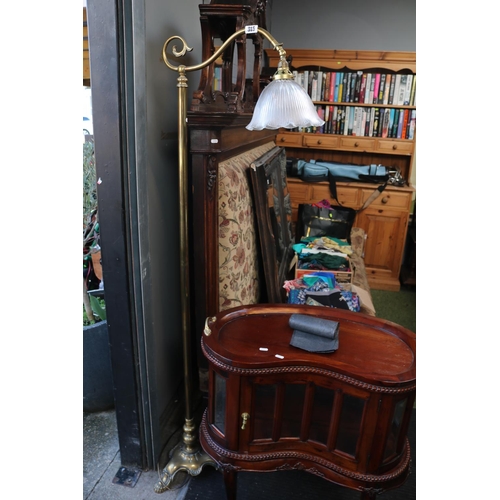 315 - Ornate 20thC Brass Light with flared glass shade