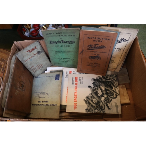 329 - Vintage Motorcycle manuals approx. 30 including BSA, Velocette, Norton and Royal Enfield plus epheme... 