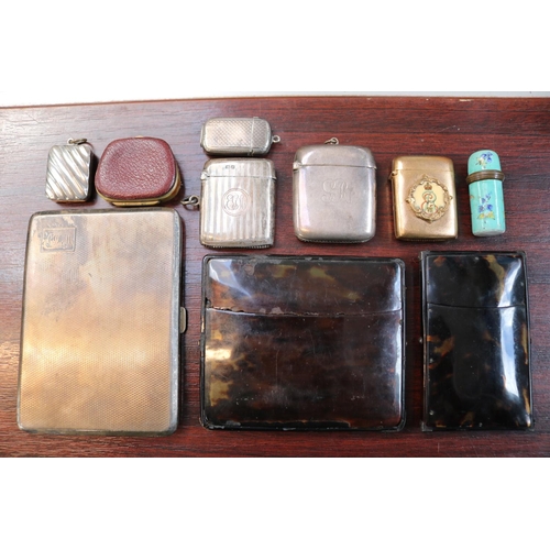 364 - Collection of assorted Cigarette cases and Matchbox vestas inc. To include Silver 220g