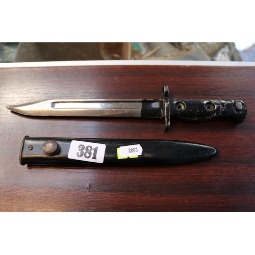 381 - Short Military Bayonet in scabbard