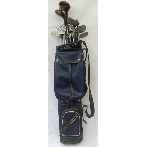 306 - Bryant Golf Bag containing Vintage Golf Clubs inc Mitre Brand for Newmarket Links Golf Club c1930, M... 