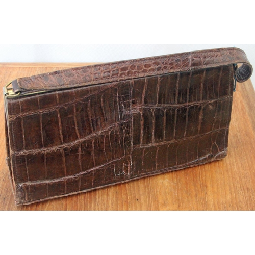 351 - Good Collection of Vintage Ladies Handbag made from Crocodile Leather & Faux c1950's.