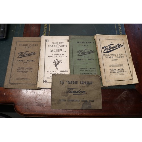 329 - Vintage Motorcycle manuals approx. 30 including BSA, Velocette, Norton and Royal Enfield plus epheme... 