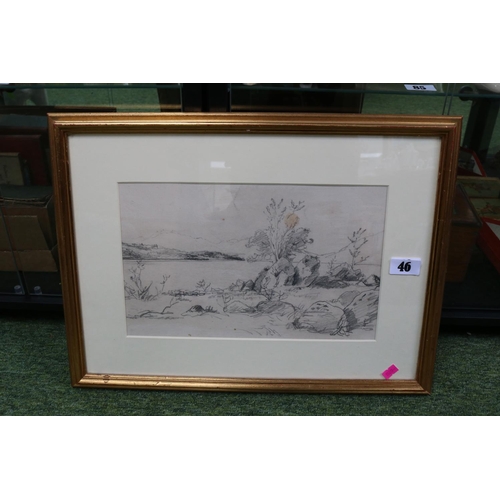 152 - Robert Cree Crawford 1842–1924 Pencil sketch 'Loch Awe, Cruachan from Inverinnan' dated 1870. 20 x 3... 