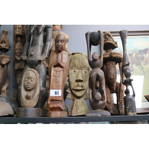 61 - Large Collection of Ethnographic African tribal ancestral carved fertility & other figures early 20t... 