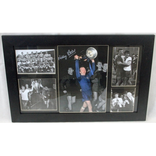 273 - Framed Nobby Stiles Photograph Bearing Signature plus Photographs of other players including George ... 