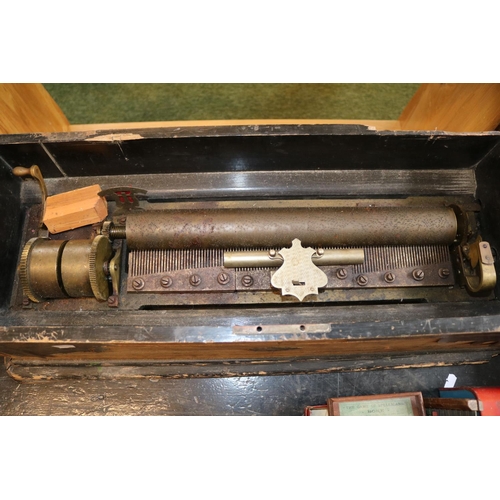 196 - Large 19thC Swiss Music Box for Repair 71cm in Length