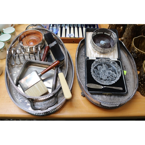 203 - Collection of assorted Silver plated tableware to include Bone handled brightly cut canteen of cutle... 