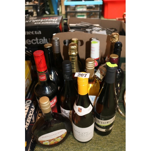 207 - Collection of assorted Alcohol to include Wine and Champagne Piper-Heidsieck, Harveys bristol Cream ... 