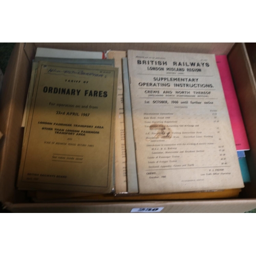 230 - Collection of assorted British Railways related manuals and ephemera to include London Midland, Pilo... 