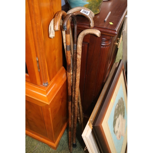 289 - Collection of Vintage Walking Canes some with Silver fittings