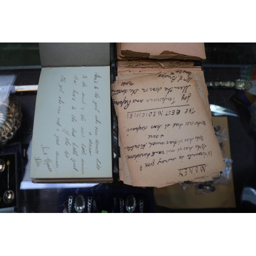 388 - 2 Early 20thC Autograph Albums with assorted Sketches and a Commemorative coin