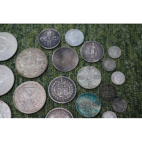 400 - Collection of assorted Silver Coins to include Silver Dollars (1889,1921 x2) 1889 & 1935 Silver Crow... 