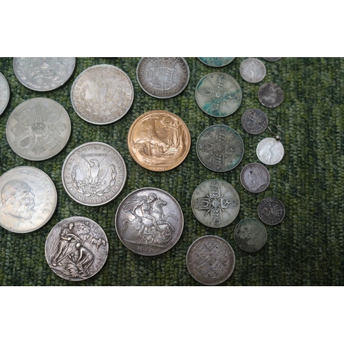 400 - Collection of assorted Silver Coins to include Silver Dollars (1889,1921 x2) 1889 & 1935 Silver Crow... 