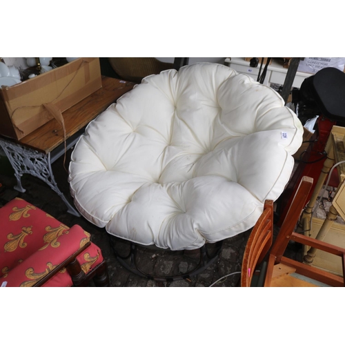 627 - Large Circular upholstered button back Conservatory chair