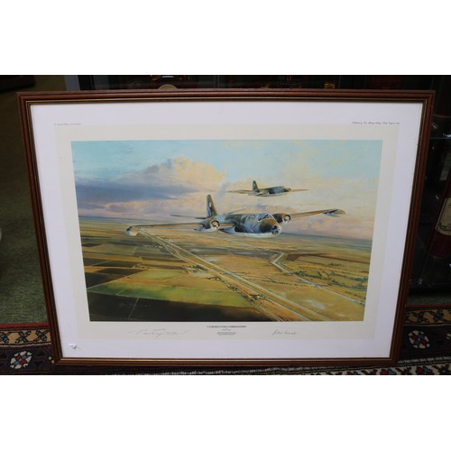 590 - Canberra's over Cambridgeshire fenland washes at Mepal. Ltd 24/1000 print, signed by artist Robert T... 