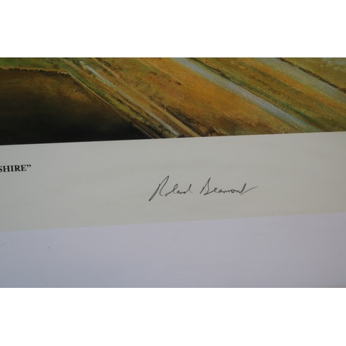 590 - Canberra's over Cambridgeshire fenland washes at Mepal. Ltd 24/1000 print, signed by artist Robert T... 