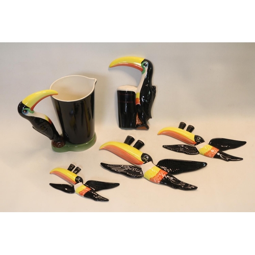 17 - Collection of Guinness Carlton ware to include a set of Graduated Flying Toucans, Toucan Bar Jug and... 