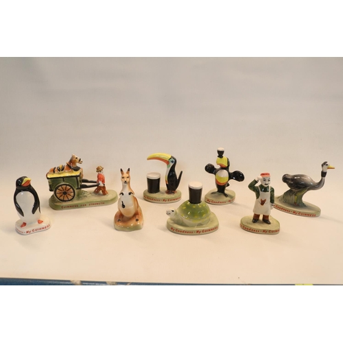 18 - Set of 8 Guinness Carlton Ware figures to include Toucan, Ostrich, Zoo Keeper, Tortoise, Penguin, Ka... 