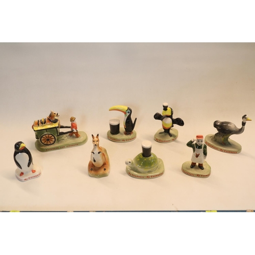 18 - Set of 8 Guinness Carlton Ware figures to include Toucan, Ostrich, Zoo Keeper, Tortoise, Penguin, Ka... 