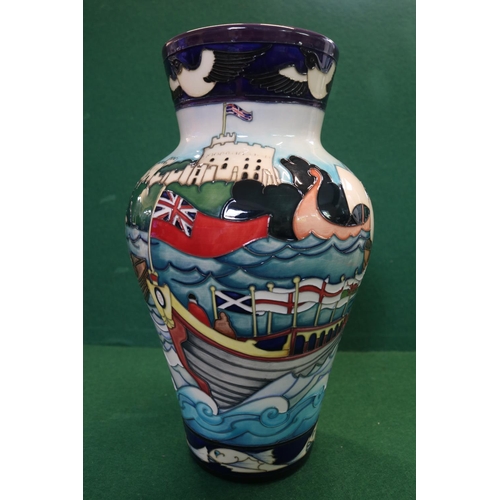 27 - Large Moorcroft Trial Piece by Emma Bossons dated 2015 depicting Windsor Castle and Flotilla bearing... 