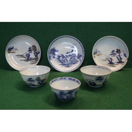 37 - Collection of 18thC Nanking Cargo 1752 Tea bowls and Saucers recovered by Captain Michael Hatcher in... 