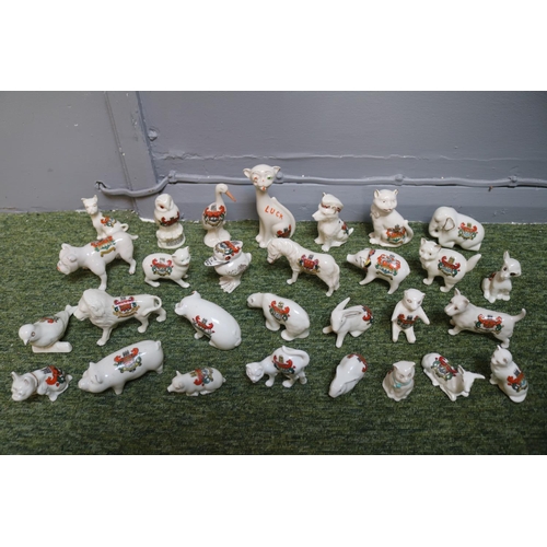 9 - Collection of Cambridge Crested China to include Scottie Dog by Willow Art, Pig by The Corona China ... 