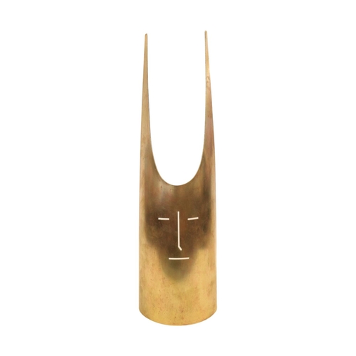 91 - Gio Ponti (Italian, 1891-1979). Brass “Horned Mask” designed in 1979 for Lino Sabattini with engrave... 