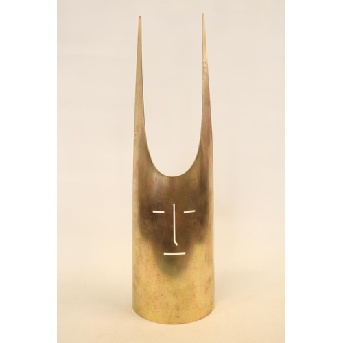 91 - Gio Ponti (Italian, 1891-1979). Brass “Horned Mask” designed in 1979 for Lino Sabattini with engrave... 