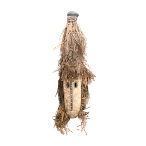 127 - Wan Zega Burkina Faso, Mossi, elongated funeral mask with elongated rectangular eyes. 89cm in Length