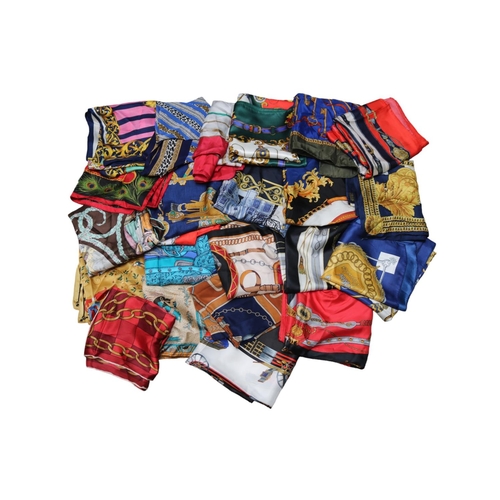 154 - Large Collection of Hermes Style and Handmade Scarves (Approx. 40)