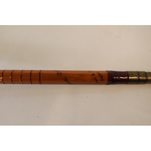 160 - B James & Sons of England Kennett Perfection Cane Fishing Rod 11ft 3 Piece with Cloth Bag