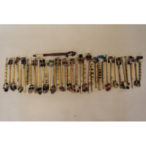 168 - Large collection of 19th Century Wood and Bone Lace Makers Bobbins, including named examples to incl... 