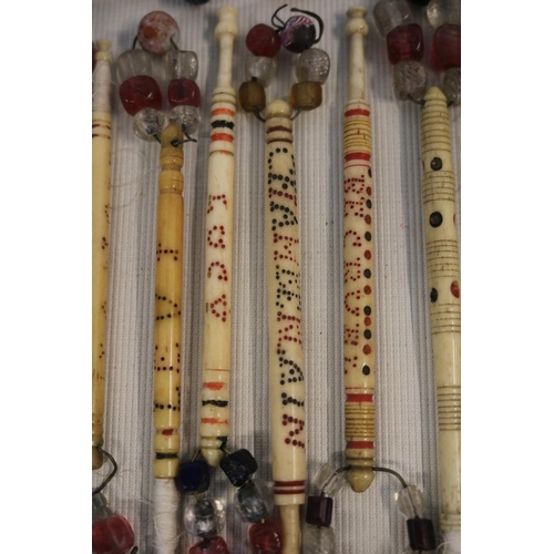 168 - Large collection of 19th Century Wood and Bone Lace Makers Bobbins, including named examples to incl... 