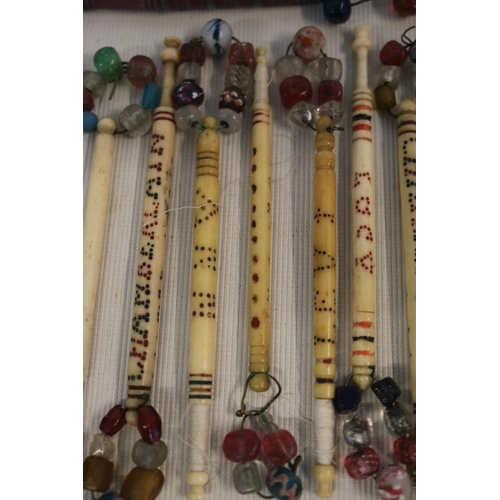 168 - Large collection of 19th Century Wood and Bone Lace Makers Bobbins, including named examples to incl... 