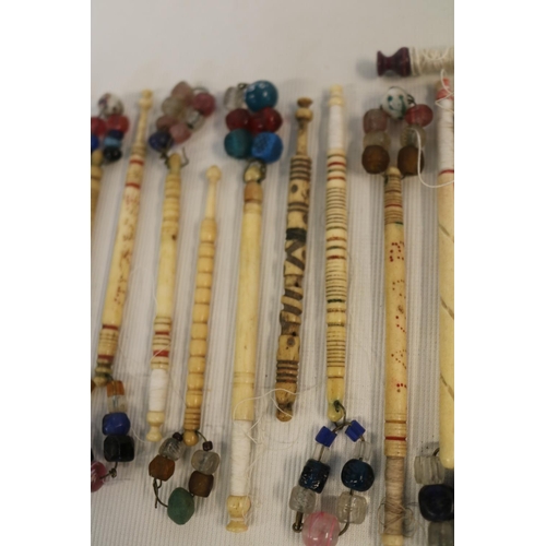 168 - Large collection of 19th Century Wood and Bone Lace Makers Bobbins, including named examples to incl... 