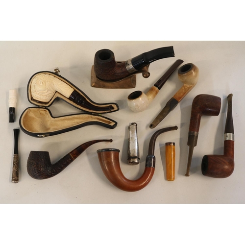 169 - Good Collection of 19thC and later European Smoking Pipes to include Sherlock Holmes Silver mounted,... 