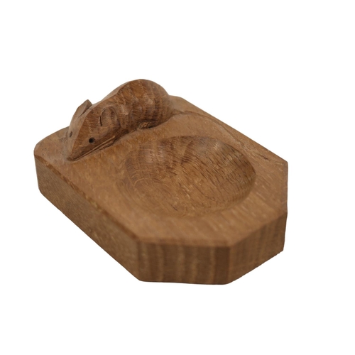 170 - Mouseman - Oak ashtray, rectangular form with rounded and canted corners, by the workshop of Robert ... 