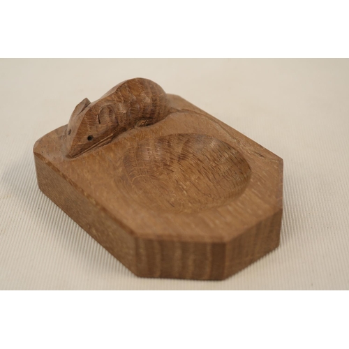 170 - Mouseman - Oak ashtray, rectangular form with rounded and canted corners, by the workshop of Robert ... 